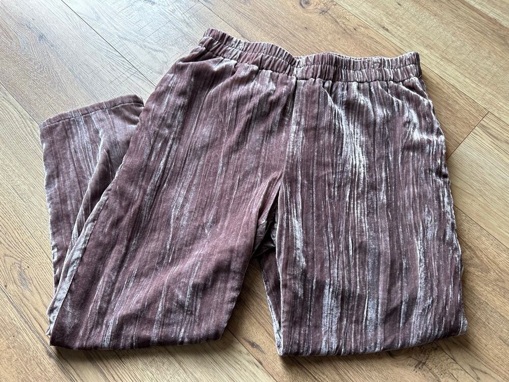 EUC Anthropologie Women's Pants Tina Jo Velour Pants Mauve M $138 New